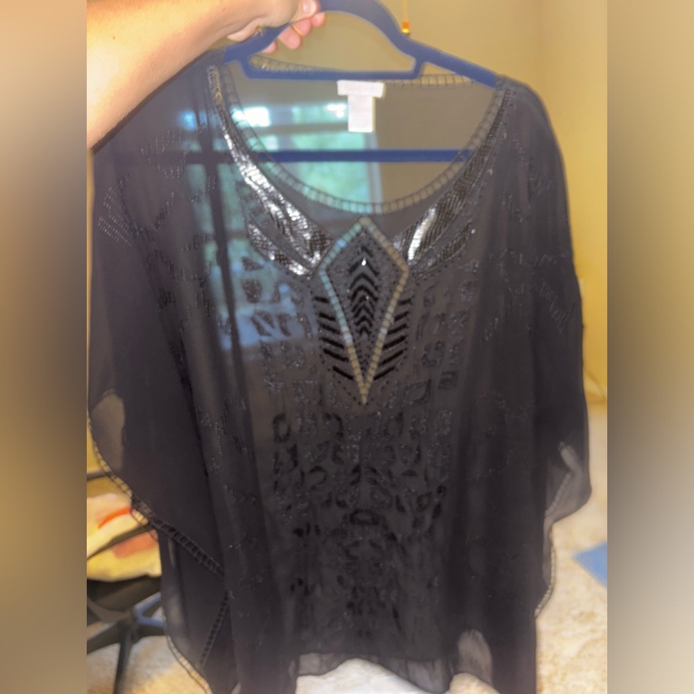 Cache Black Over Blouse. Perfect Condition - image 4